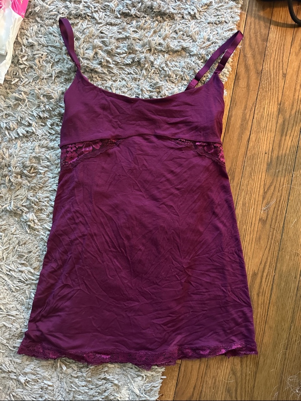 Victoria's Secret Purple Lace-Trim Slip Chemise